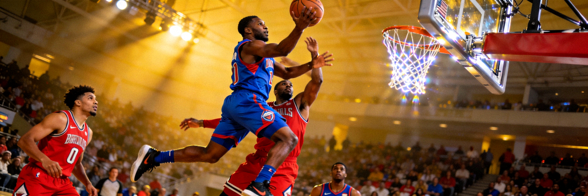 NBA总决赛精彩瞬间 - 球员空中对抗上篮